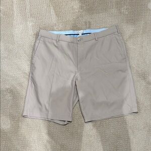 Peter Millar Tan Flat Front Shorts Lightweight Classic Fit
